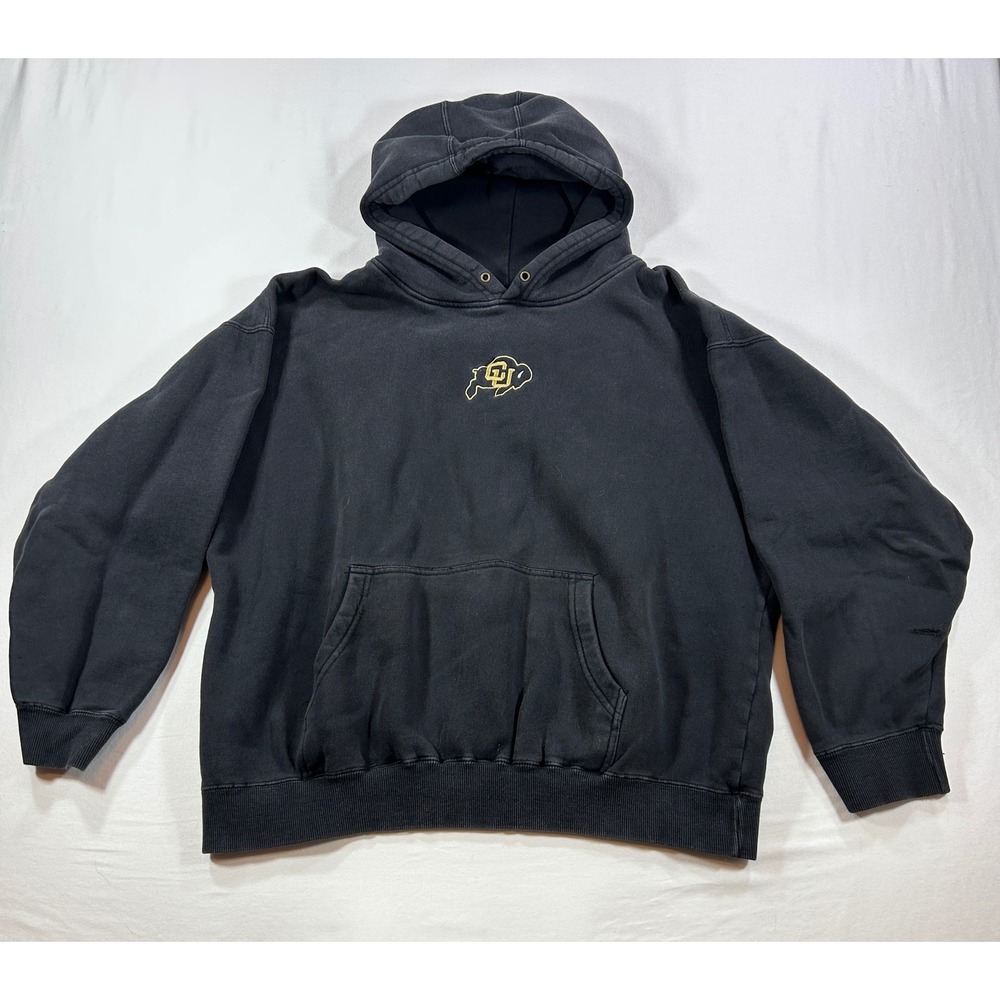 CH Apparel Colorado Buffaloes Hoodie Mens XL Faded Black Embroidered CU Logo